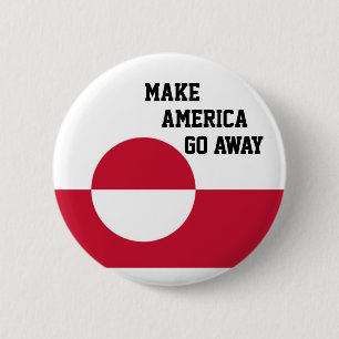 Badge Rond 5 Cm Faire disparaître l'Amérique - Drapeau du Groenlan