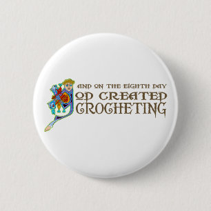 Badge Rond 5 Cm Faire du crochet créé par Dieu