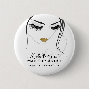 Badge Rond 5 Cm Faire face à de longs cils Lash Extensions