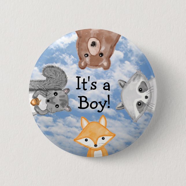 Badge Rond 5 Cm Faire-part de naissance d'un garçon  (Devant)