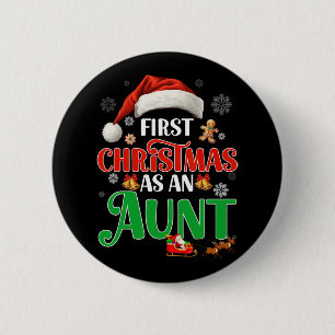 Badge Rond 5 Cm Faire-part Premier Noël Comme Tante Correspondant