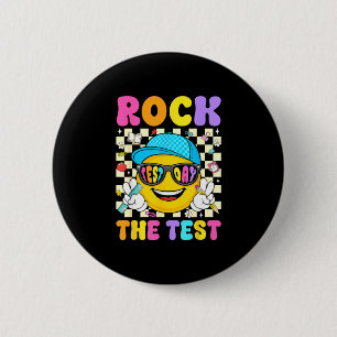 Badge Rond 5 Cm Faire passer le test sourire visage lunettes de so