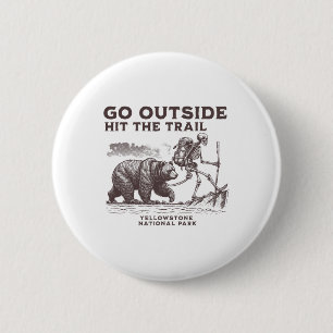 Badge Rond 5 Cm Faire une randonnée dans le parc national de Yello
