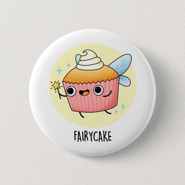 Badge Rond 5 Cm Fairy Cake Funny Cupcake Pun (Devant)