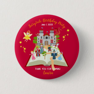 Badge Rond 5 Cm Fairytale Stories Fille fête d'anniversaire