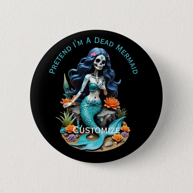 Badge Rond 5 Cm Fais comme si j'étais une sirène morte Thunder_Cov (Devant)