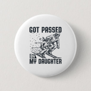 Badge Rond 5 Cm Fais Pédaler Par Ma Fille Drôle De Ski Papa Ski En