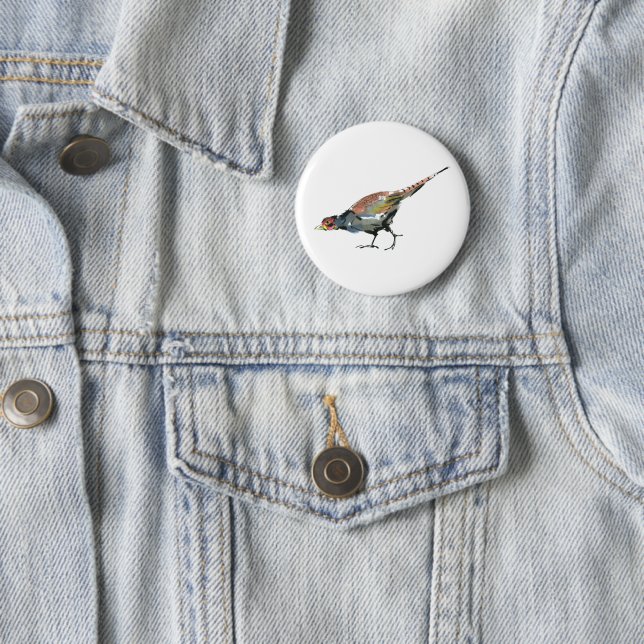 Badge Rond 5 Cm Faisan (En situation)
