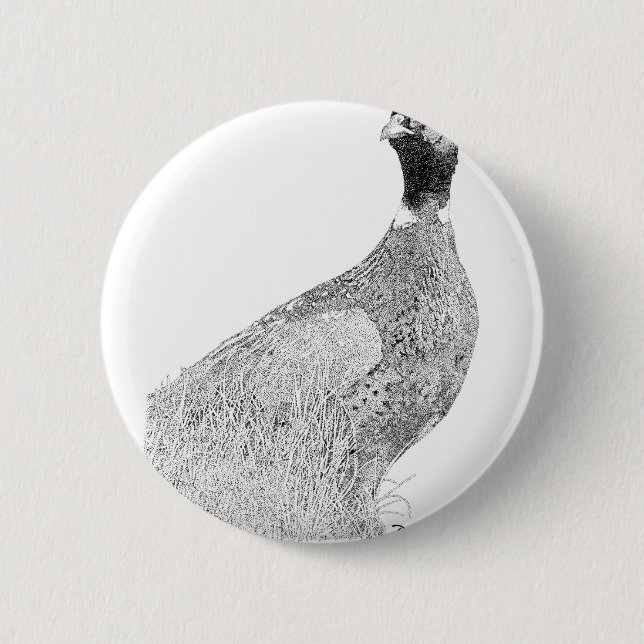 Badge Rond 5 Cm Faisan de Ringneck (Devant)
