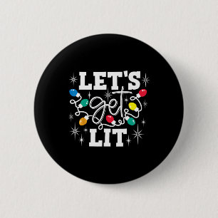 Badge Rond 5 Cm Faisons la fête avec des lumières de Noël en forme