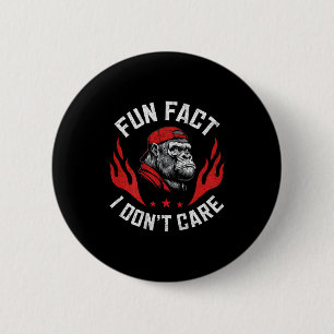 Badge Rond 5 Cm Fait amusant Je ne m'en fiche pas Drôle Singe Sarc