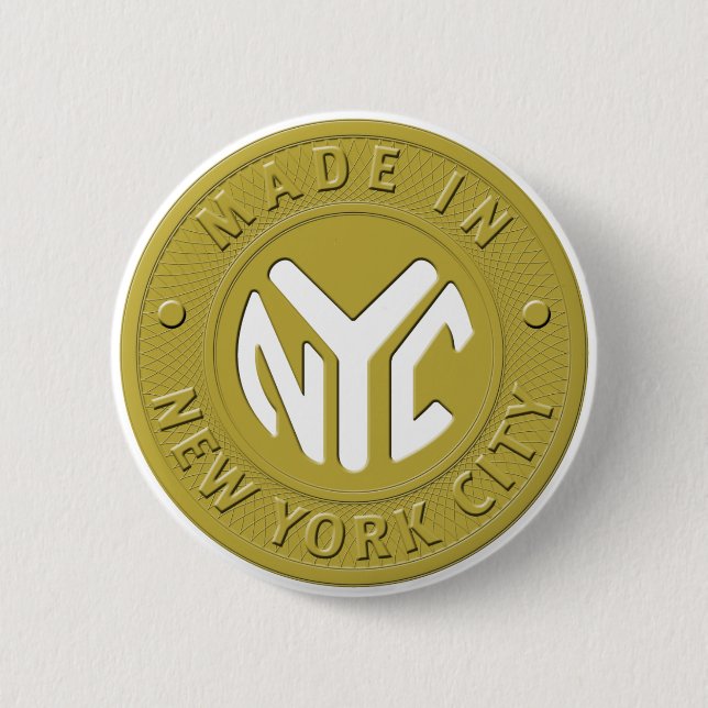Badge Rond 5 Cm FAIT DANS le Pin de NYC (Devant)