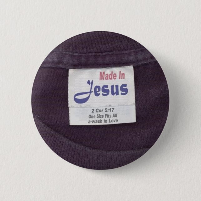 Badge Rond 5 Cm Fait en Jésus (Devant)