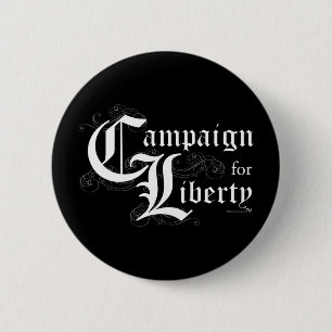 Badge Rond 5 Cm Faites campagne pour l'arrière - plan noir blanc