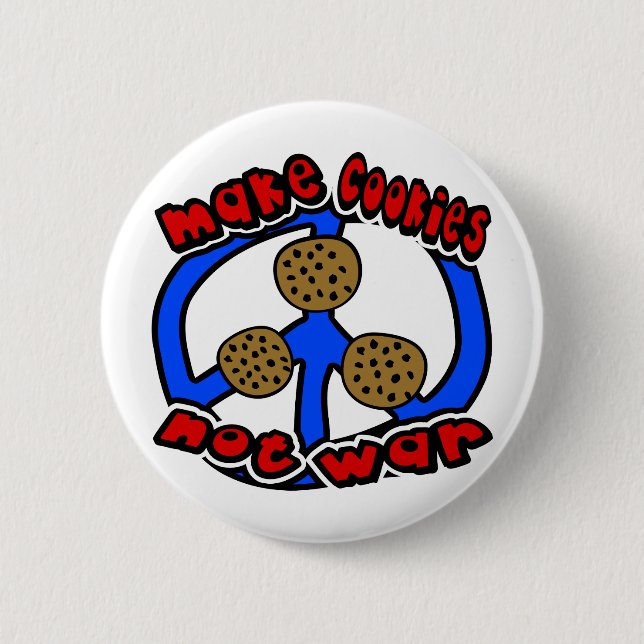 Badge Rond 5 Cm Faites la guerre de biscuits pas avec le symbole (Devant)