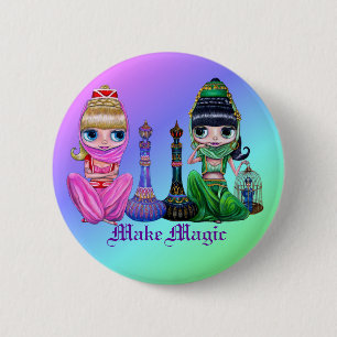 Badge Rond 5 Cm Faites le bouton magique