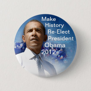 Badge Rond 5 Cm Faites l'histoire réélire le Président Obama 20