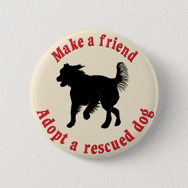 Badge Rond 5 Cm Faites un ami - chiens (Devant)