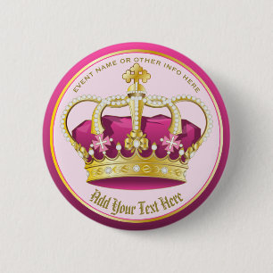 Badge Rond 5 Cm Faites votre propre élégante perle de Couronne ros