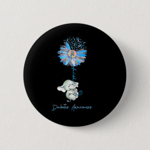 Badge Rond 5 Cm Faith Cute Elephants Tournesol Diabète Sensibilisa