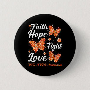 Badge Rond 5 Cm Faith Hope Fight Love Rsd Crps Sensibilisation Pap