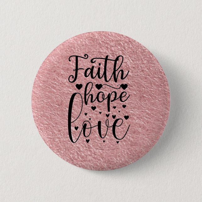 Badge Rond 5 Cm Faith Hope Love (Devant)