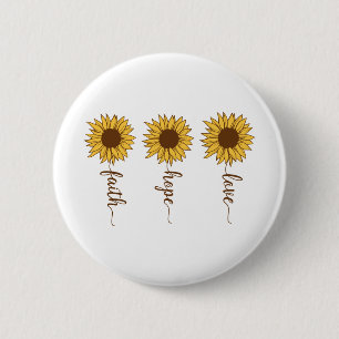 Badge Rond 5 Cm Faith Hope Love
