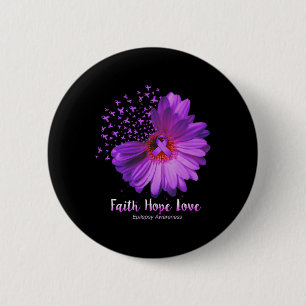 Badge Rond 5 Cm Faith Hope Love Epilepsy Awareness Sunflower