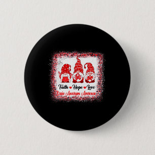 Badge Rond 5 Cm Faith Hope Love Gnomes Cerveau Aneurysme Sensibili