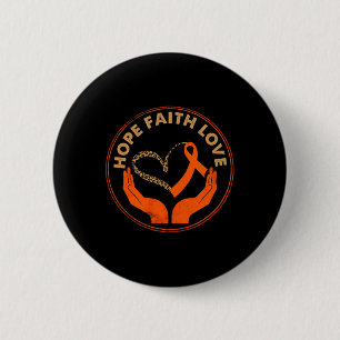 Badge Rond 5 Cm Faith Hope Love Leukemia Sensibilisation Coeur Ora