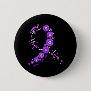 Badge Rond 5 Cm Faith Hope Love Overdose Sensibilisation Ruban Flo