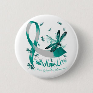 Badge Rond 5 Cm Faith Hope Love Panique Trouble Sensibilisation Dr