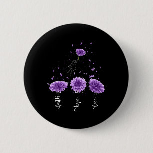 Badge Rond 5 Cm Faith Hope Love Purple Sunflower Overdose Awards