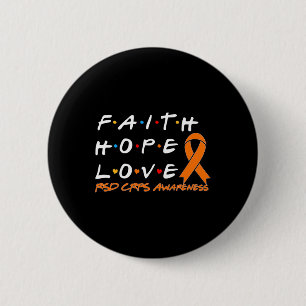 Badge Rond 5 Cm Faith Hope Love Rsd Crps Sensibilisation
