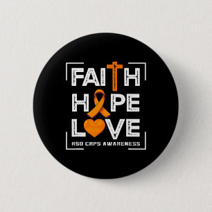 Badge Rond 5 Cm Faith Hope Love Rsd Crps Sensibilisation 1