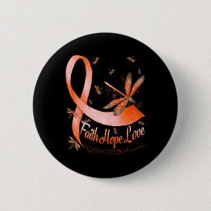 Badge Rond 5 Cm Faith Hope Love RSD CRPS Sensibilisation Dragonfly