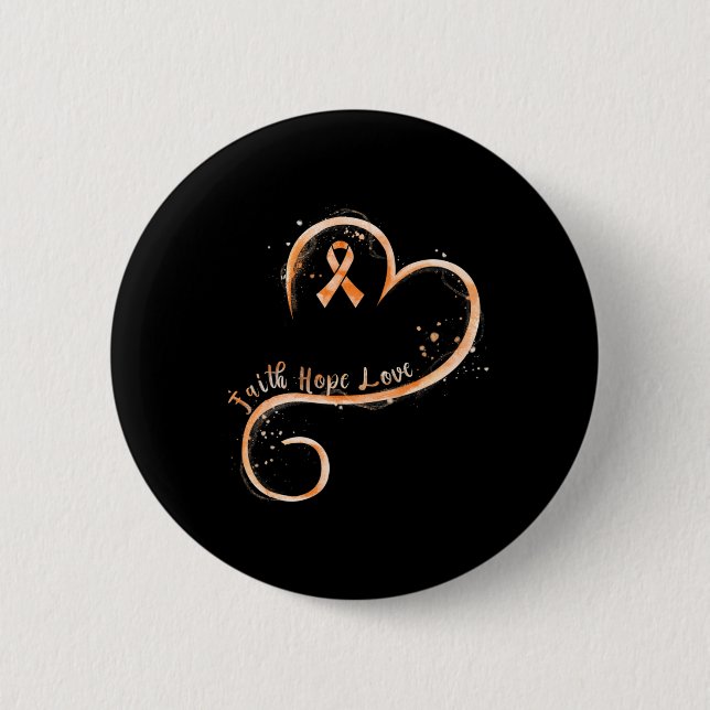 Badge Rond 5 Cm Faith Love Hope Courage Aml Leukemia Sensibilisati (Devant)