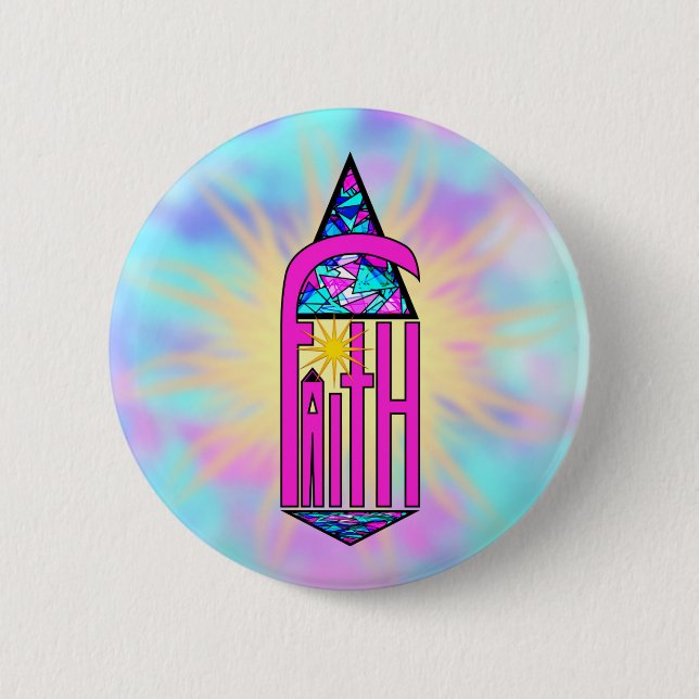 Badge Rond 5 Cm Faith ~ Steeple (Devant)