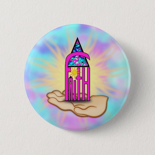 Badge Rond 5 Cm Faith ~ Steeple (Devant)