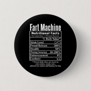 Badge Rond 5 Cm Faits Nutritionnels Machine à Pets Blagues de Papa