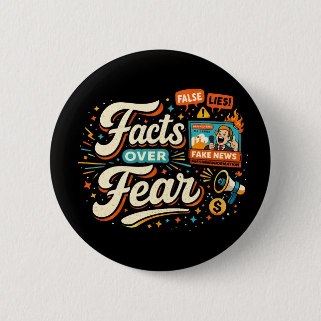 Badge Rond 5 Cm Faits plutôt que peur (Devant)