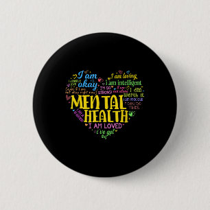 Badge Rond 5 Cm Faits Psychologue Cerveau humain Santé mentale Con