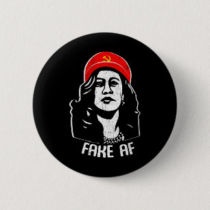 Badge Rond 5 Cm Fake Af Kamala Harris Humour électoral du communis