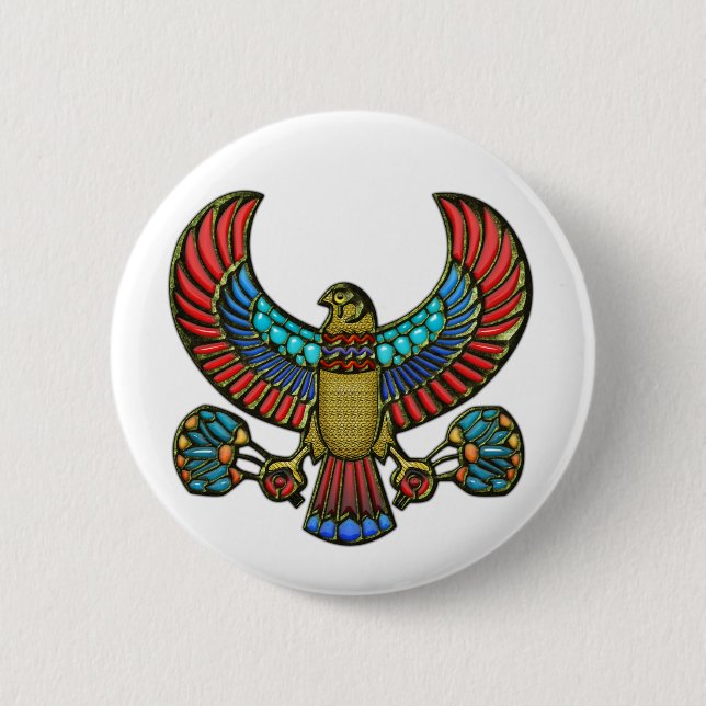 Badge Rond 5 Cm Falcon égyptien (Devant)