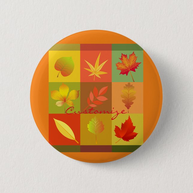 Badge Rond 5 Cm Fall Foliage Autumn Leaves Thunder_Cove (Devant)