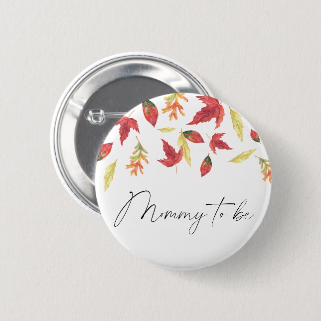 Badge Rond 5 Cm Falling feuille Baby shower maman (Devant & derrière)
