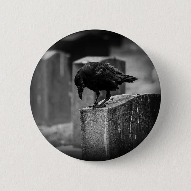 Badge Rond 5 Cm Falln Cemetery Crow (Devant)