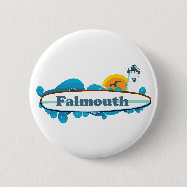 Badge Rond 5 Cm Falmouth - morue de cap (Devant)