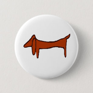 Badge Rond 5 Cm Fameux Dachshund Abstrait