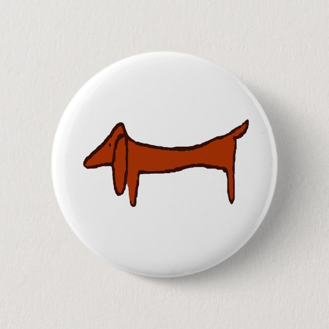 Badge Rond 5 Cm Fameux Dachshund Abstrait (Devant)